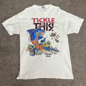 Vintage Graphic T Shirt Florida Keys Shark Design